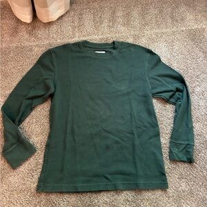 Hunter forest green waffle weave thermal long sleeve